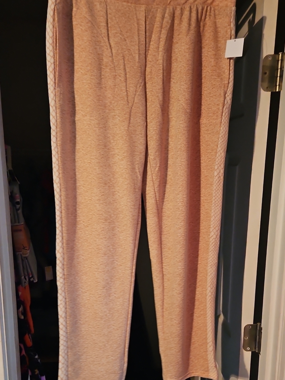 Christian Siriano Womens Cozy Hooded Pajama Set in Light Peach - Picture 6 of 7